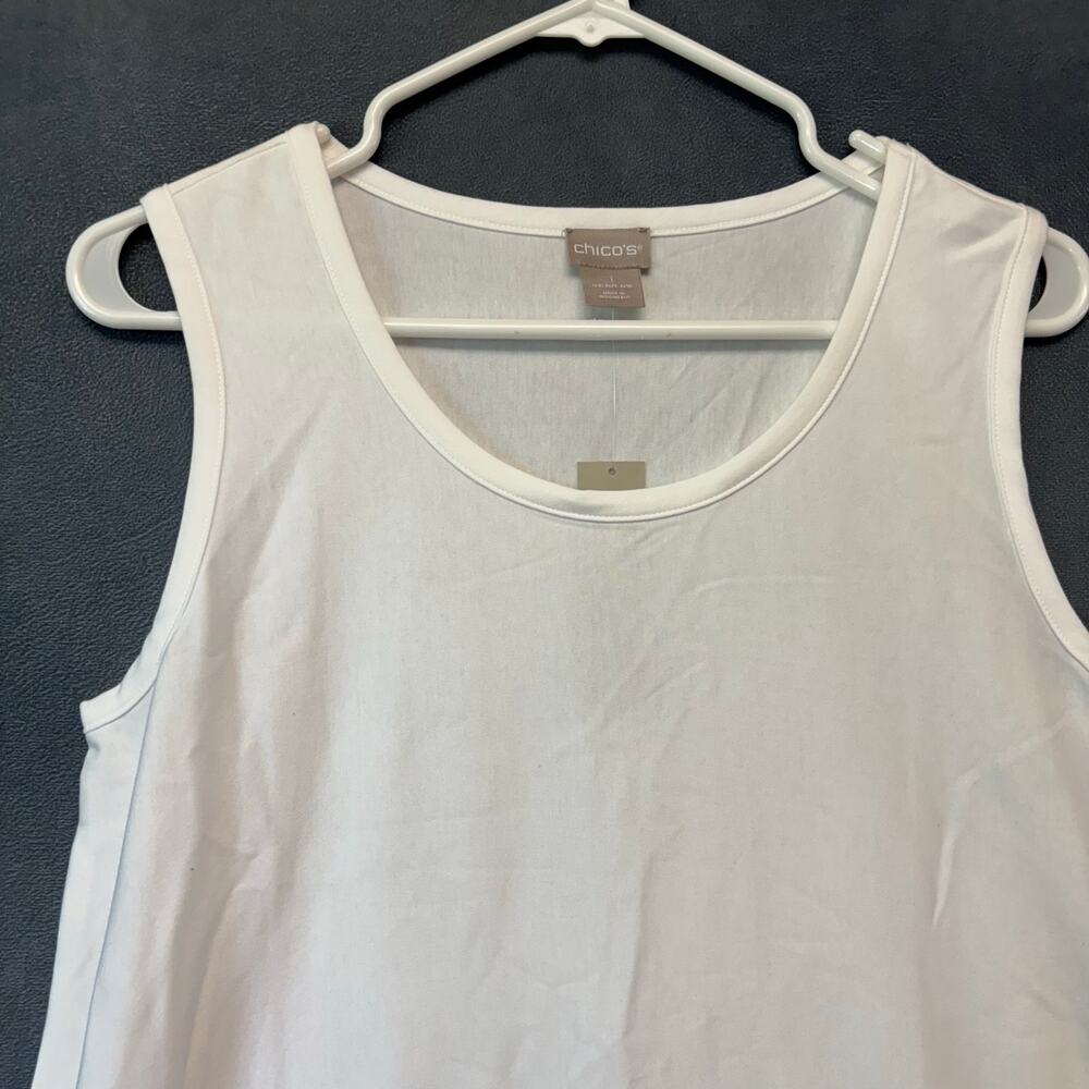 Chico’s Maxi Dress NWT Sz 1 White Black Colorblock Sleeveless Asymmetrical Fairy - Picture 7 of 10